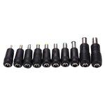 Conjunto de adaptadores de energia 10 em 1 com interface fêmea 5,5x2,1mm para múltiplas interfaces macho para portáteis IBM / HP / Sony / Toshiba / Lenovo / ASUS / Samsung / DELL
