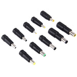 Conjunto de adaptadores de energia 10 em 1 com interface fêmea 5,5x2,1mm para múltiplas interfaces macho para portáteis IBM / HP / Sony / Toshiba / Lenovo / ASUS / Samsung / DELL