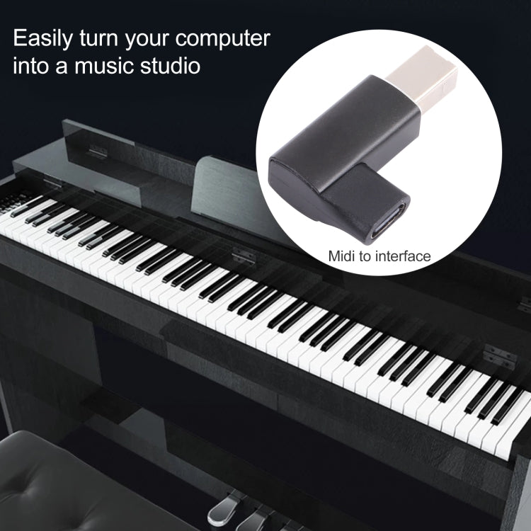 Adaptador USB-C / Tipo C fêmea para USB 2.0 B MIDI macho para instrumento eletrónico / impressora / scanner / piano