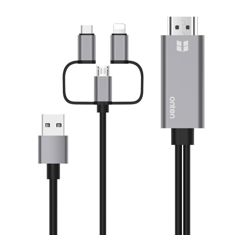 Onten OTN-7537A Cabo Adaptador 3 em 1 Jogador de Ecrã Móvel HD 1080P, OTN-7537A