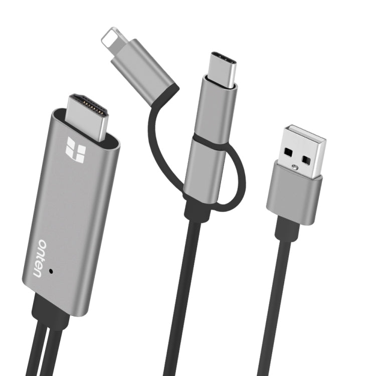 Onten OTN-7537A Cabo Adaptador 3 em 1 Jogador de Ecrã Móvel HD 1080P, OTN-7537A