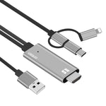 Onten OTN-7537A Cabo Adaptador 3 em 1 Jogador de Ecrã Móvel HD 1080P, OTN-7537A