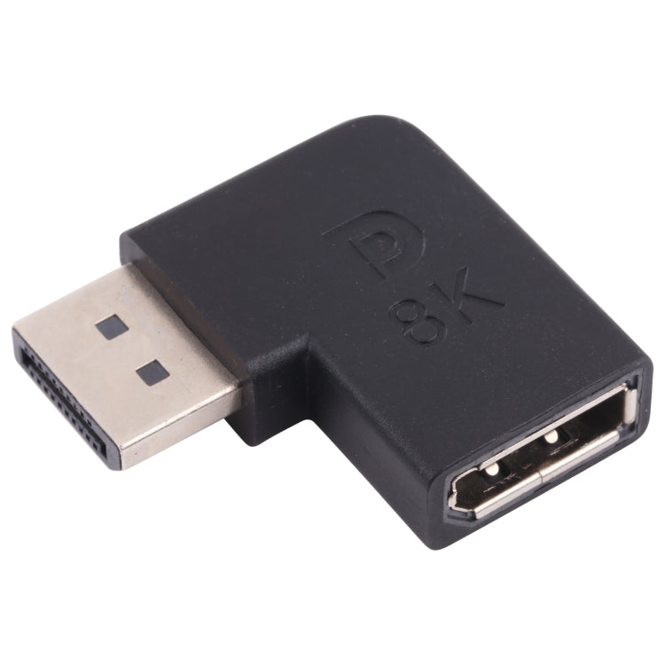 Adaptador de cotovelo DisplayPort macho para DisplayPort fêmea 8K, DP macho para DP fêmea cotovelo