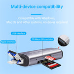 Leitor de cartão OTG 2 em 1 USB + 8 pinos USB Flash Disk / Cartão de memória para telemóvel IOS / computador