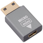 Adaptador HDMI Micro fêmea para HDMI Mini macho, Micro HDMI para Mini HDMI