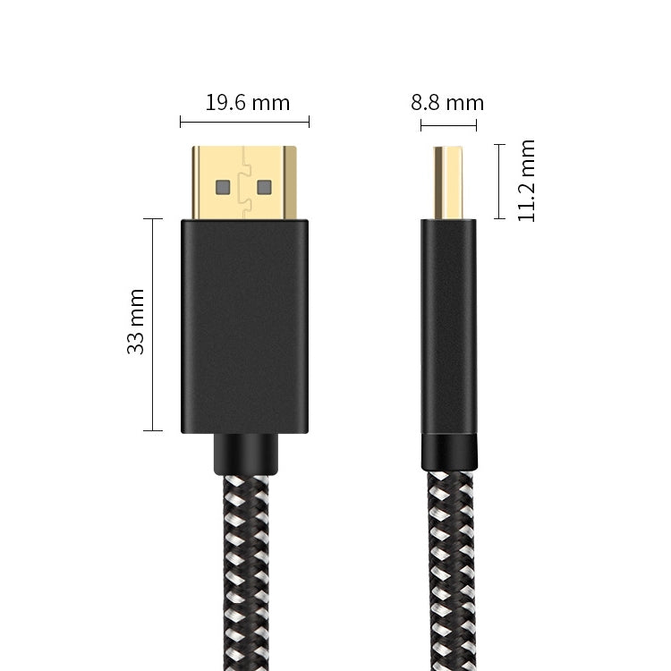 Cabo DisplayPort macho para macho OD6,5 mm, Comprimento: 2 m, DP macho para macho