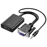 Conversor HDCO-VGAM2 VGA Macho para HDMI Fêmea 1080P com Cabo de Áudio 3.5mm, HDCO-VGAM2