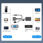 Conversor HDCO-VGAM2 VGA Macho para HDMI Fêmea 1080P com Cabo de Áudio 3.5mm, HDCO-VGAM2