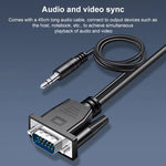 Conversor HDCO-VGAM2 VGA Macho para HDMI Fêmea 1080P com Cabo de Áudio 3.5mm, HDCO-VGAM2