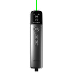 Apontador Laser Verde Multifuncional para PPT com 32GB, Apresentador Sem Fios, A9 Pro 32GB Luz Verde (Cinza)