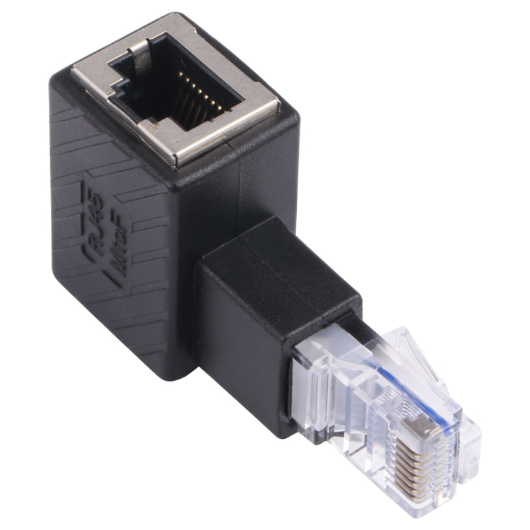 Conversor RJ45 Macho para Fêmea Adaptador de Extensão 90 Graus para Cabo de Rede LAN Cat5 Cat6, 90 Graus à Direita