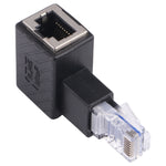Conversor RJ45 Macho para Fêmea Adaptador de Extensão 90 Graus para Cabo de Rede LAN Cat5 Cat6, 90 Graus à Direita