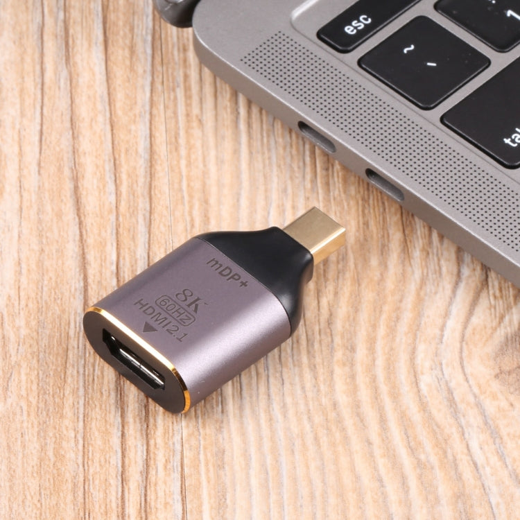 Adaptador HDMI 2.1 Fêmea para Mini DP Macho 8K 60Hz, Mini DP Macho