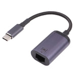 Cabo Adaptador USB-C / Tipo-C Macho para RJ45 Fêmea 100M, Cabo RJ45 Fêmea 100M