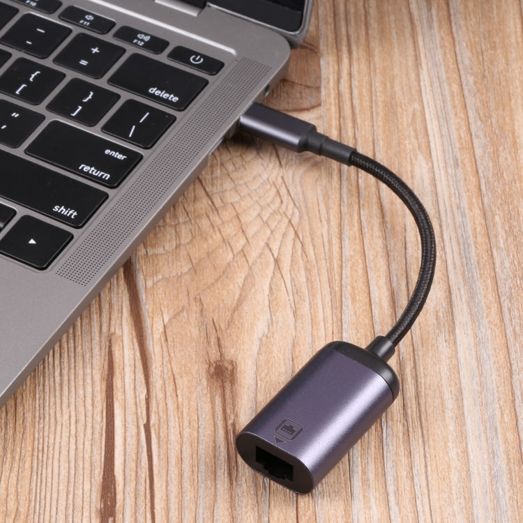 Cabo Adaptador USB-C / Tipo-C Macho para RJ45 Fêmea 100M, Cabo RJ45 Fêmea 100M