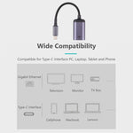 Cabo Adaptador USB-C / Tipo-C Macho para RJ45 Fêmea 100M, Cabo RJ45 Fêmea 100M