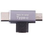 Conversor USB-C / Tipo-C Fêmea para USB-C / Tipo-C Macho + Micro USB Macho, Tipo-C Fêmea para Tipo-C + Micro USB Macho