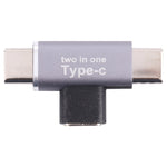 Conversor USB-C / Tipo-C Fêmea para USB-C / Tipo-C Macho + USB-C / Tipo-C Macho, Tipo-C Fêmea para Tipo-C Macho