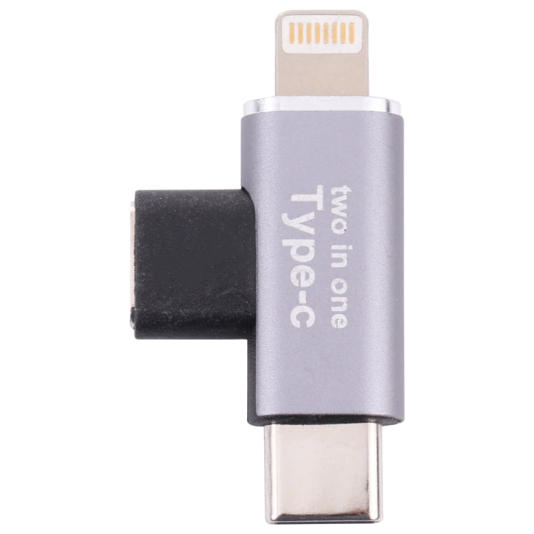 Conversor USB-C / Tipo-C Fêmea para 8 pinos Macho + USB-C / Tipo-C Macho, Tipo-C Fêmea para 8 pinos + Tipo-C Macho