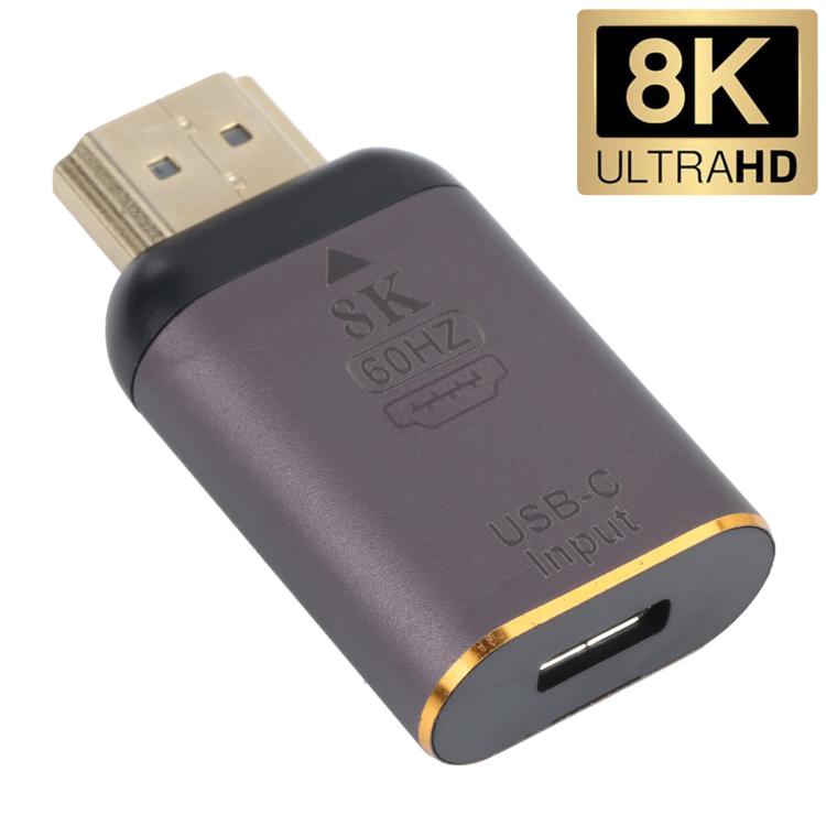 Adaptador USB-C / Type-C Fêmea para HDMI Macho 8K 60Hz, Type-C Fêmea para HDMI Macho