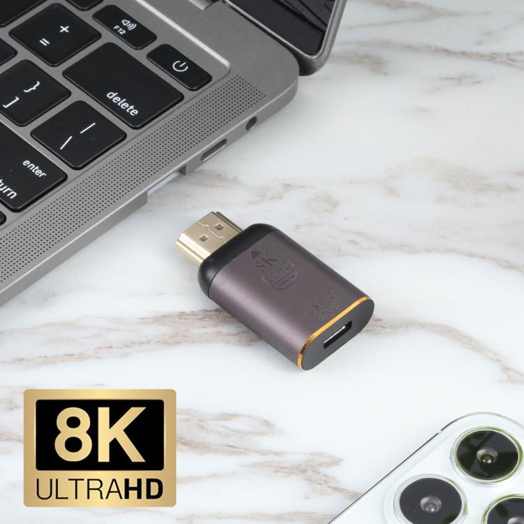 Adaptador USB-C / Type-C Fêmea para HDMI Macho 8K 60Hz, Type-C Fêmea para HDMI Macho