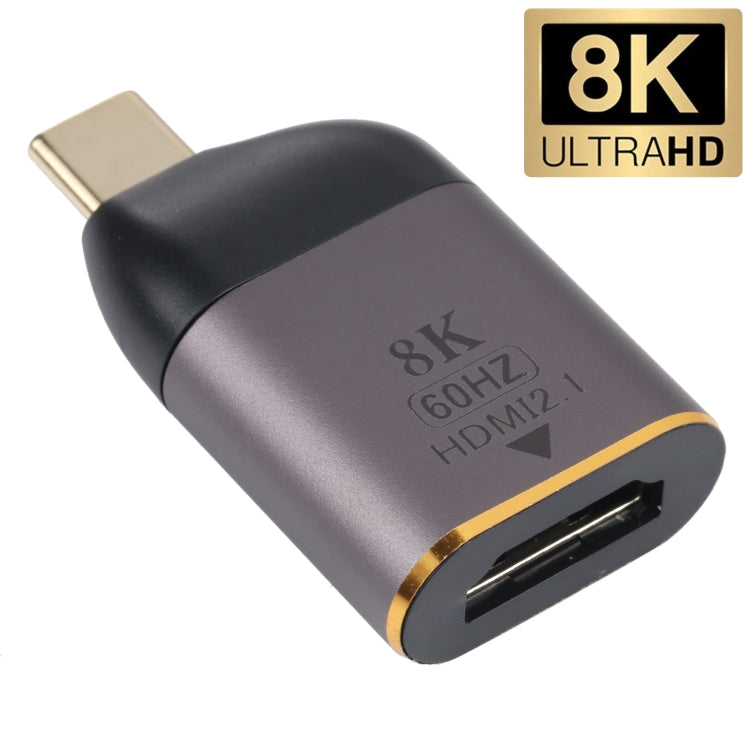 Adaptador HDMI Fêmea para USB-C / Type-C Macho 8K 60Hz, HDMI Fêmea para Type-C Macho