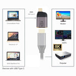 Adaptador HDMI Fêmea para USB-C / Type-C Macho 8K 60Hz, HDMI Fêmea para Type-C Macho