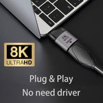 Adaptador HDMI Fêmea para USB-C / Type-C Macho 8K 60Hz, HDMI Fêmea para Type-C Macho