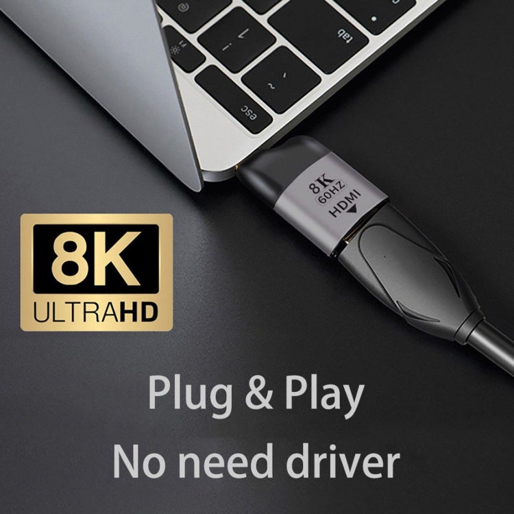 Adaptador HDMI Fêmea para USB-C / Type-C Macho 8K 60Hz, HDMI Fêmea para Type-C Macho