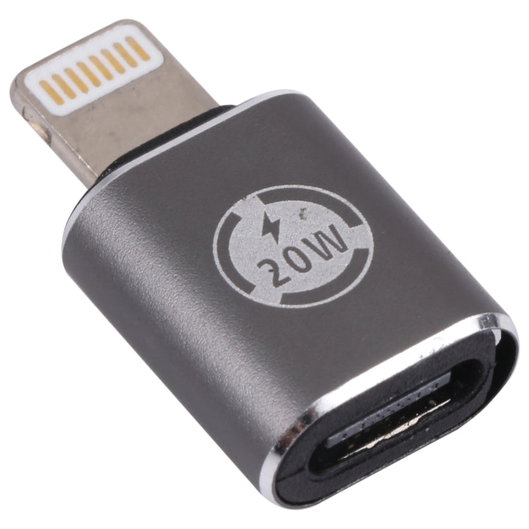 Adaptador de carregamento recto 20W 8 pinos Macho para USB-C / Tipo-C Fêmea, recto