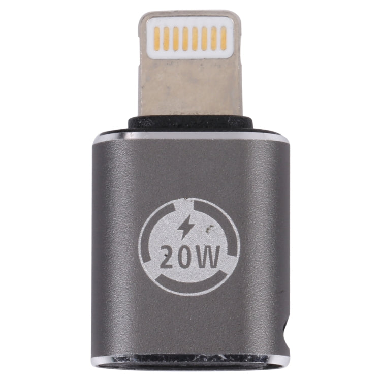 Adaptador de carregamento recto 20W 8 pinos Macho para USB-C / Tipo-C Fêmea, recto
