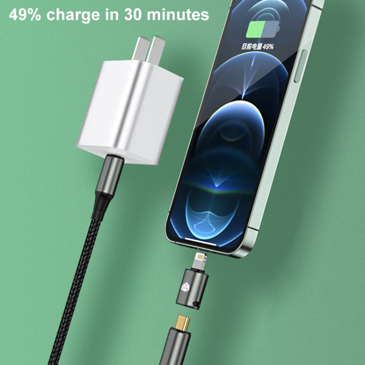 Adaptador de carregamento recto 20W 8 pinos Macho para USB-C / Tipo-C Fêmea, recto