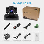 Câmara de Videoconferência FEELWORLD USB10X com Zoom Óptico 10X 1080P USB PTZ, Plugue UE e EUA, USB10X
