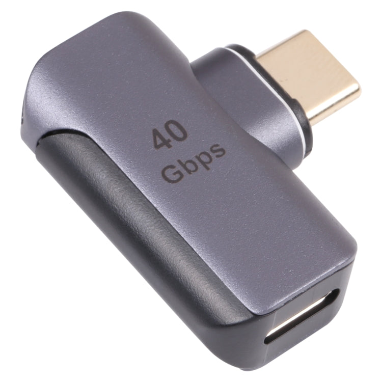 Adaptador Cotovelo USB-C / Type-C Macho para Fêmea 40Gbps, Type-C 4.0 M para F Cotovelo