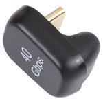 Adaptador USB-C / Type-C 4.0 Macho para Fêmea 40Gbps, Type-C 4.0 M para F Duplo Cotovelo