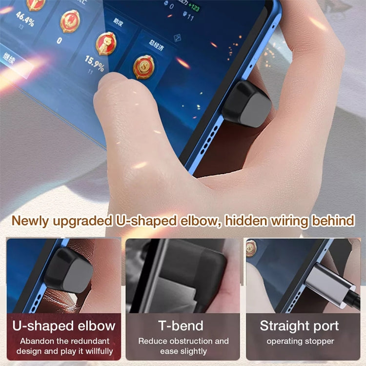 Adaptador USB-C / Type-C 4.0 Macho para Fêmea 40Gbps, Type-C 4.0 M para F Duplo Cotovelo