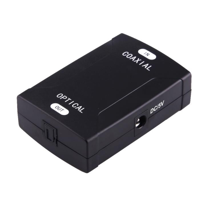 Adaptador Conversor de Áudio Digital Entrada Coaxial RCA para Saída Óptica Toslink, Entrada Coaxial RCA