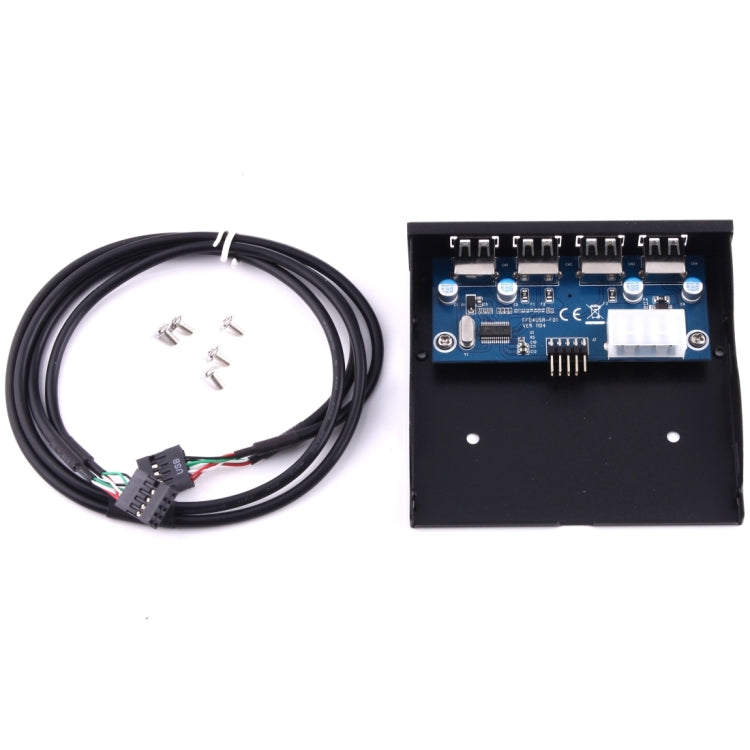 Painel Frontal para Baía de Expansão de Disquete 3,5 polegadas com Adaptador HUB 4 Portas USB 2.0