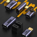 Adaptador Cotovelo USB-C / Type-C Macho para Fêmea 40Gbps, Type-C 4.0 M para F Cotovelo 1