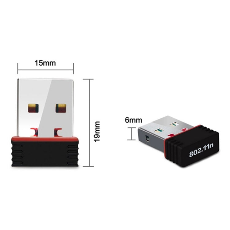 Adaptador WiFi USB 2.0 RTL8188 150Mbps 2.4GHz Cartão de Rede Externo