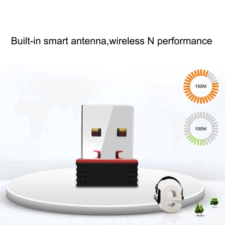 Adaptador WiFi USB 2.0 RTL8188 150Mbps 2.4GHz Cartão de Rede Externo