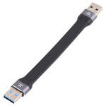 Cabo de carregamento rápido e sincronização de dados USB macho para USB macho 10Gbps, cabo plano e flexível, USB macho para USB macho