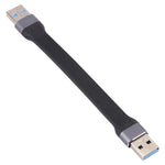 Cabo de carregamento rápido e sincronização de dados USB macho para USB macho 10Gbps, cabo plano e flexível, USB macho para USB macho