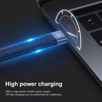Cabo de carregamento rápido e sincronização de dados USB macho para USB macho 10Gbps, cabo plano e flexível, USB macho para USB macho