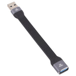 Cabo de carregamento rápido e sincronização de dados USB macho para USB fêmea 10Gbps, cabo plano e flexível, USB macho para USB fêmea