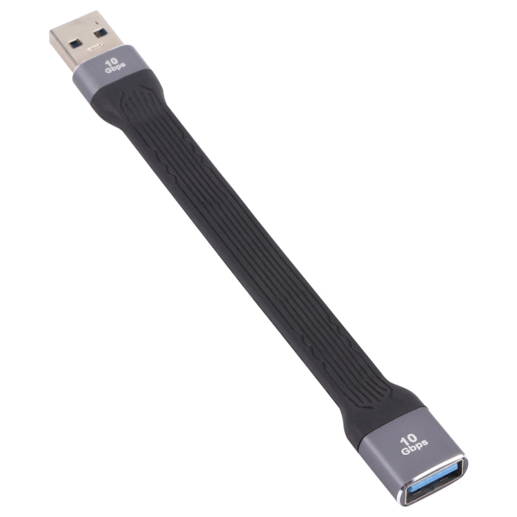 Cabo de carregamento rápido e sincronização de dados USB macho para USB fêmea 10Gbps, cabo plano e flexível, USB macho para USB fêmea