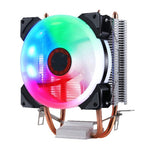 Ventoinha Refrigeradora LED CPU W-X3 3 Pinos 9cm com Tubo Duplo de Cobre e Silenciosa