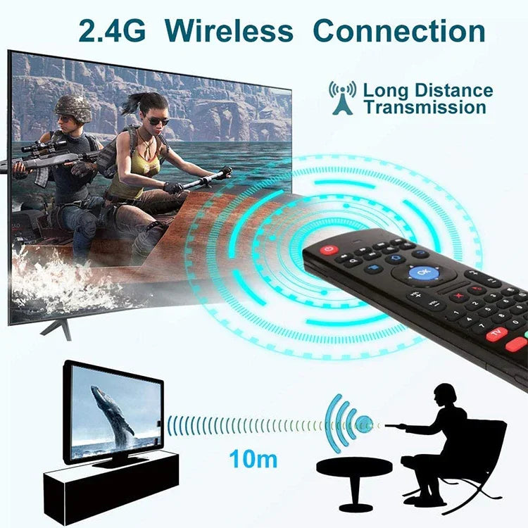 Teclado e Comando Remoto Air Mouse Fly Sem Fios 2.4GHz Versão com Voz MX3 com Giroscópio
