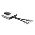 Adaptador 3 em 1 NK-1056Pro 8 pinos + USB-C / Tipo-C Macho para 8 pinos Carregamento + Ethernet + Auricular 3,5 mm Fêmea, NK-1056Pro