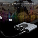 Adaptador 3 em 1 NK-1056Pro 8 pinos + USB-C / Tipo-C Macho para 8 pinos Carregamento + Ethernet + Auricular 3,5 mm Fêmea, NK-1056Pro